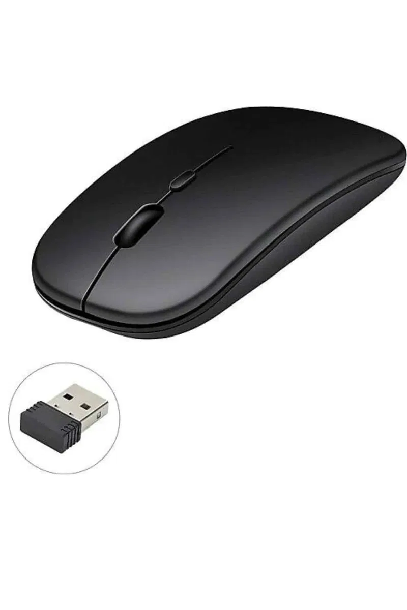 Kablosuz Mouse Fare Şarjlı Bluetooth Wireless Çift Modlu Sessiz görsel 2