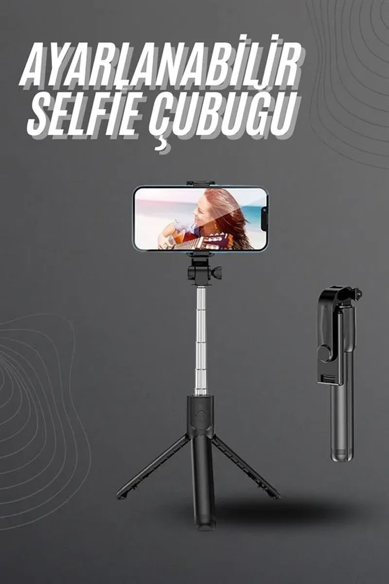 Selfie Çubuğu Tripod Bluetooth Kumandalı Selfie Çubuğu Telefon Tutucu görsel 2