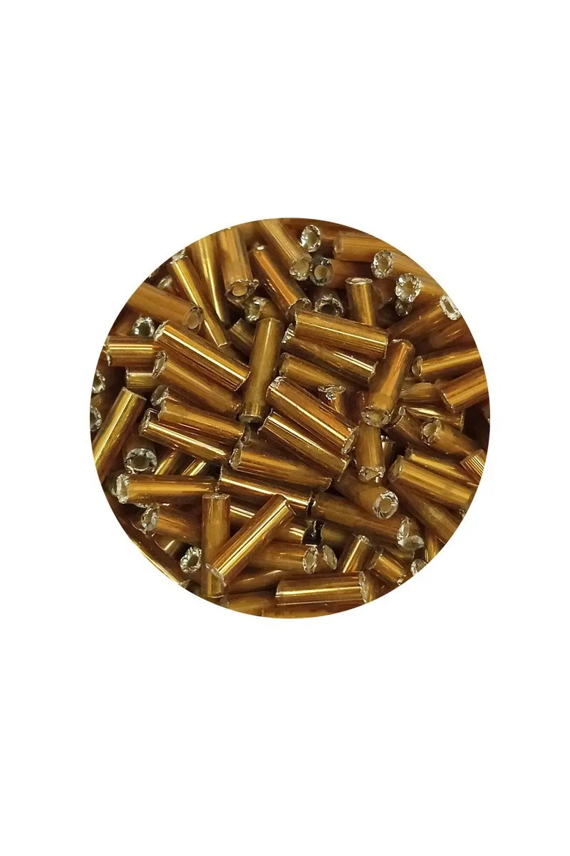 Uzun Boru Kesme Boncuk Çap 2mm Uzunluk 10 mm - 20 Gram - Altın Sarısı - BNC231 görsel 2