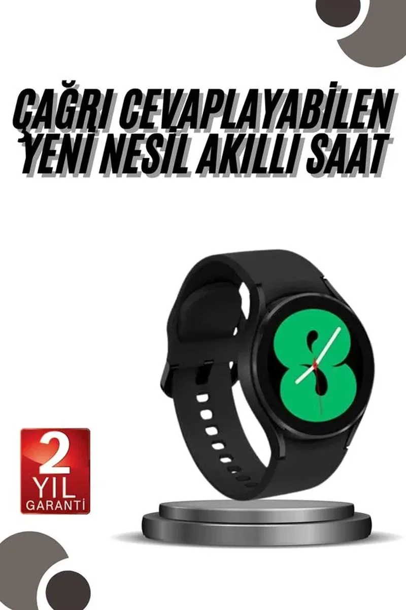 Akıllı Saat Bluetooth Bağlantılı Yuvarlak Ekran Plastik Kordonlu görsel 2