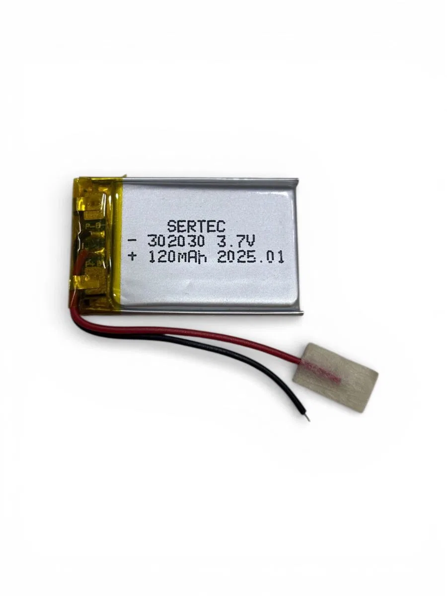Sertec 302030 3. 7v 120 Mah Li-polymer Pil (devreli/1. 5a)