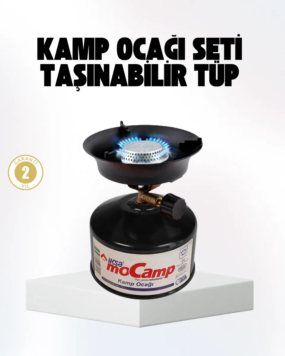 Outdoor Kamp Ocağı Gazlı Taşınabilir Pişirme Seti Üç Ayaklı Denge Aparatlı