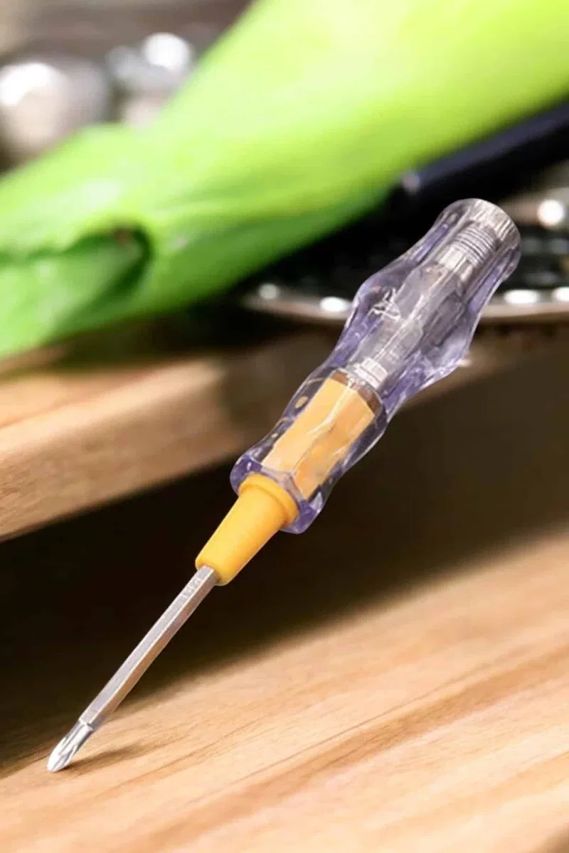 Test Cihazı Kontrol Kalemi Çift Başlıklı Şeffaf Elektrik Testi görsel 4