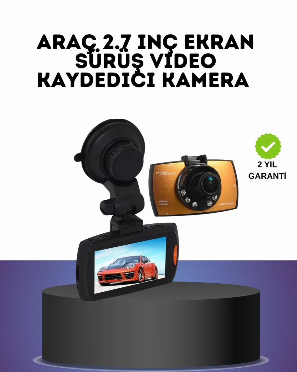 HD Araç Kamerası 2. 7 İnç Ekran G Sensor Destekli