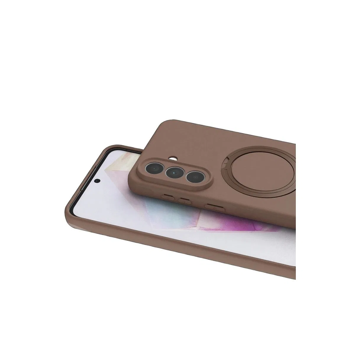 Samsung Galaxy A57 5g Regal Magsafe Standlı Kapak - Çöl Titanyum görsel 2