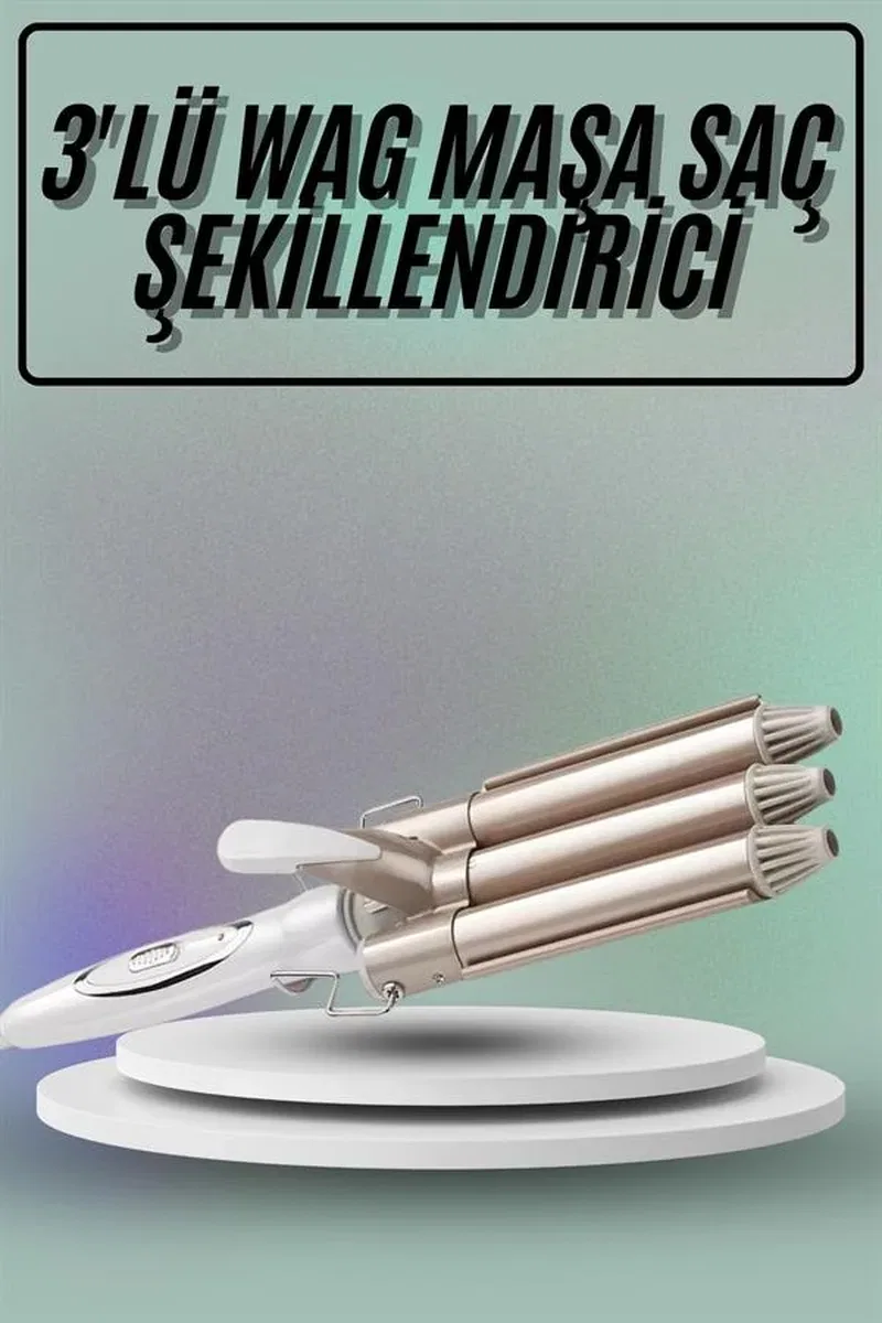 Saç Şekillendirici Wag Maşa Üçlü Yüksek Isı Ayarlı Seramik Kaplama görsel 2