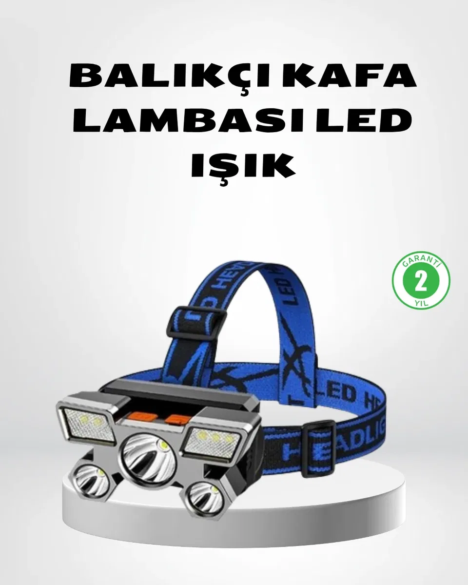 Şarj Edilebilir LED Kafa Feneri – 4 Işık Modu, IPX5 Su Geçirmez, Hareket Sensörlü