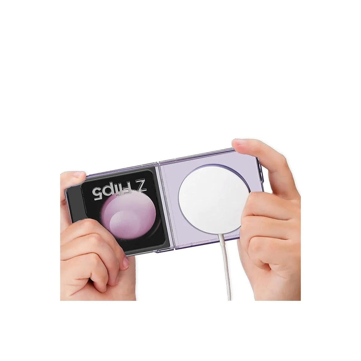 Newface Samsung Galaxy Z Flip 5 Kılıf Magneticsafe Şeffaf Silikon - Şeffaf görsel 3
