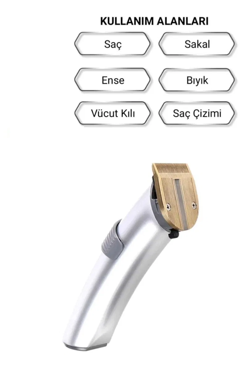 609 Profesyonel Şarjlı Saç Sakal Kesme Tıraş Makinesi Erkek Tıraş Makine Seti görsel 5