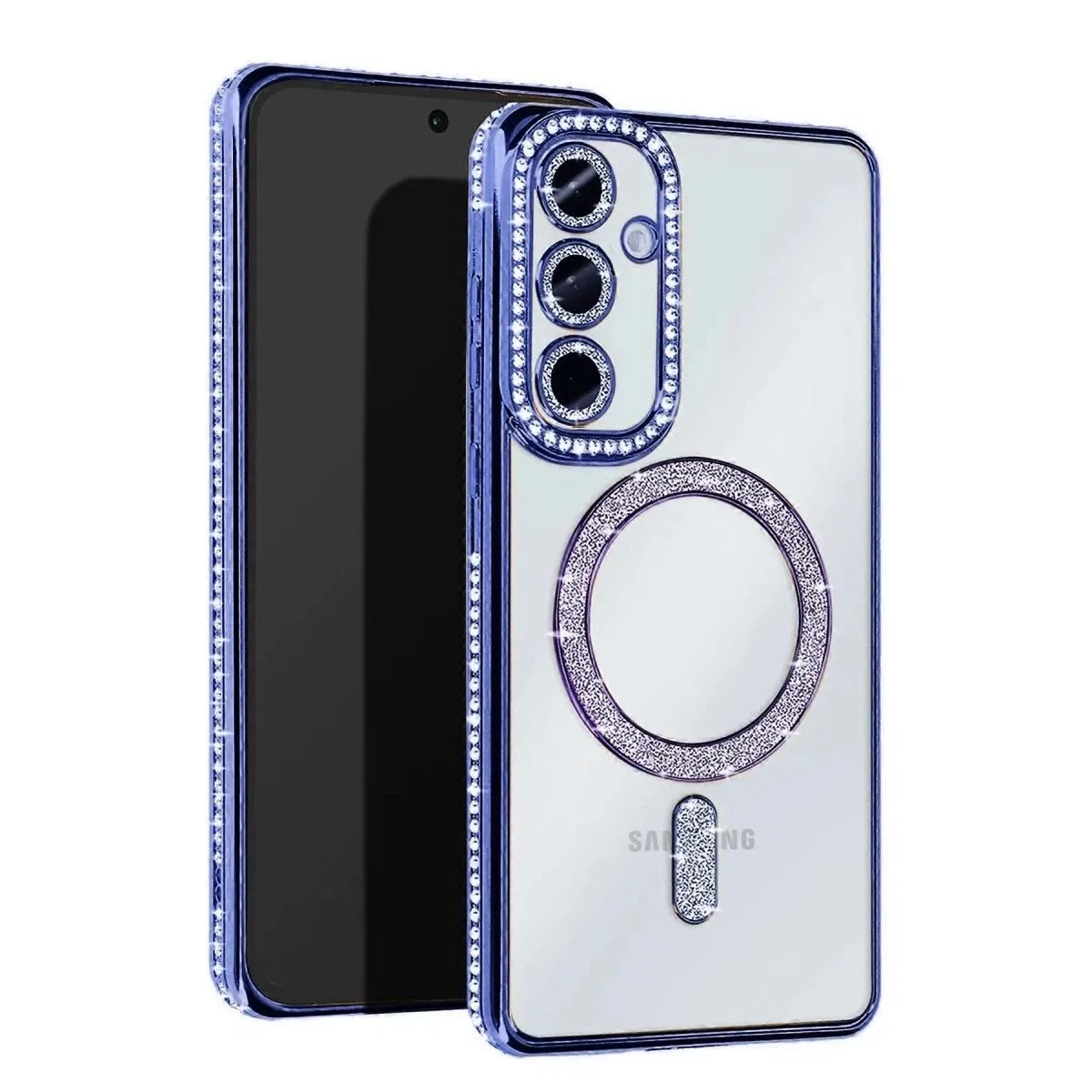 Samsung Galaxy A56 Joke Simli Magneticsafe Kılıf - Mavi