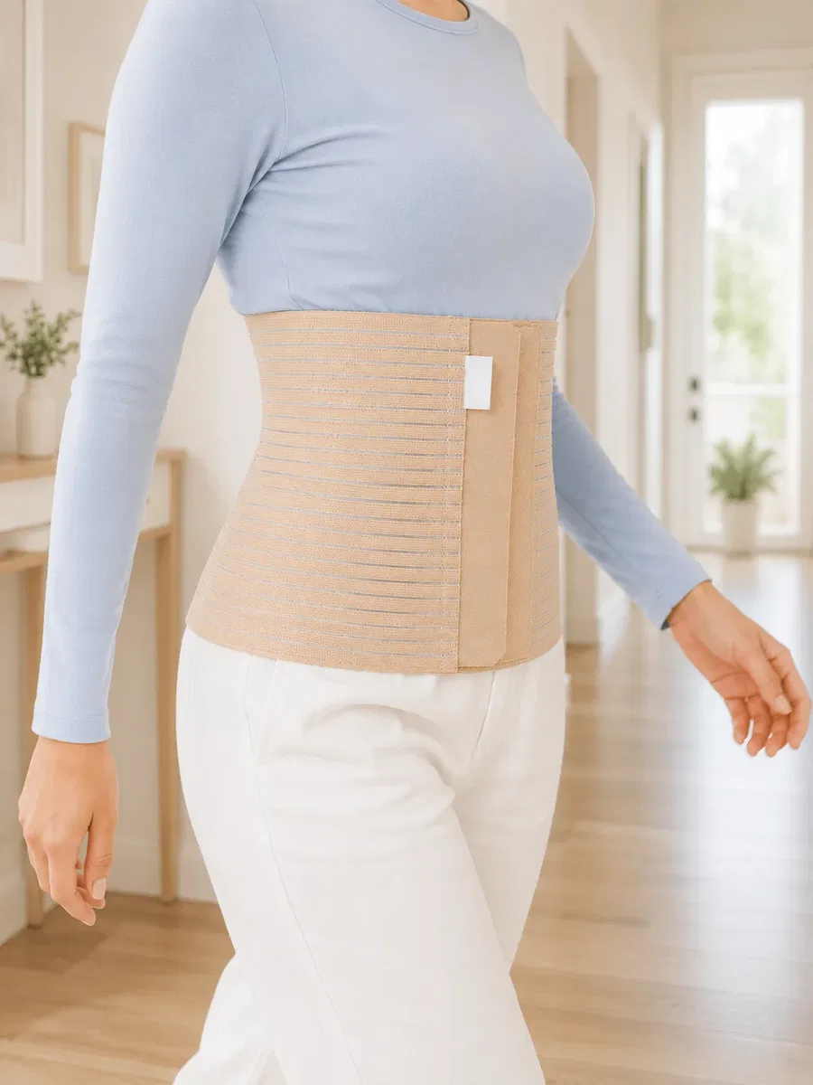 26 cm Karın Korsesi 4 Kademeli Ayarlanabilir Abdominal Bel Destek Korsesi görsel 2