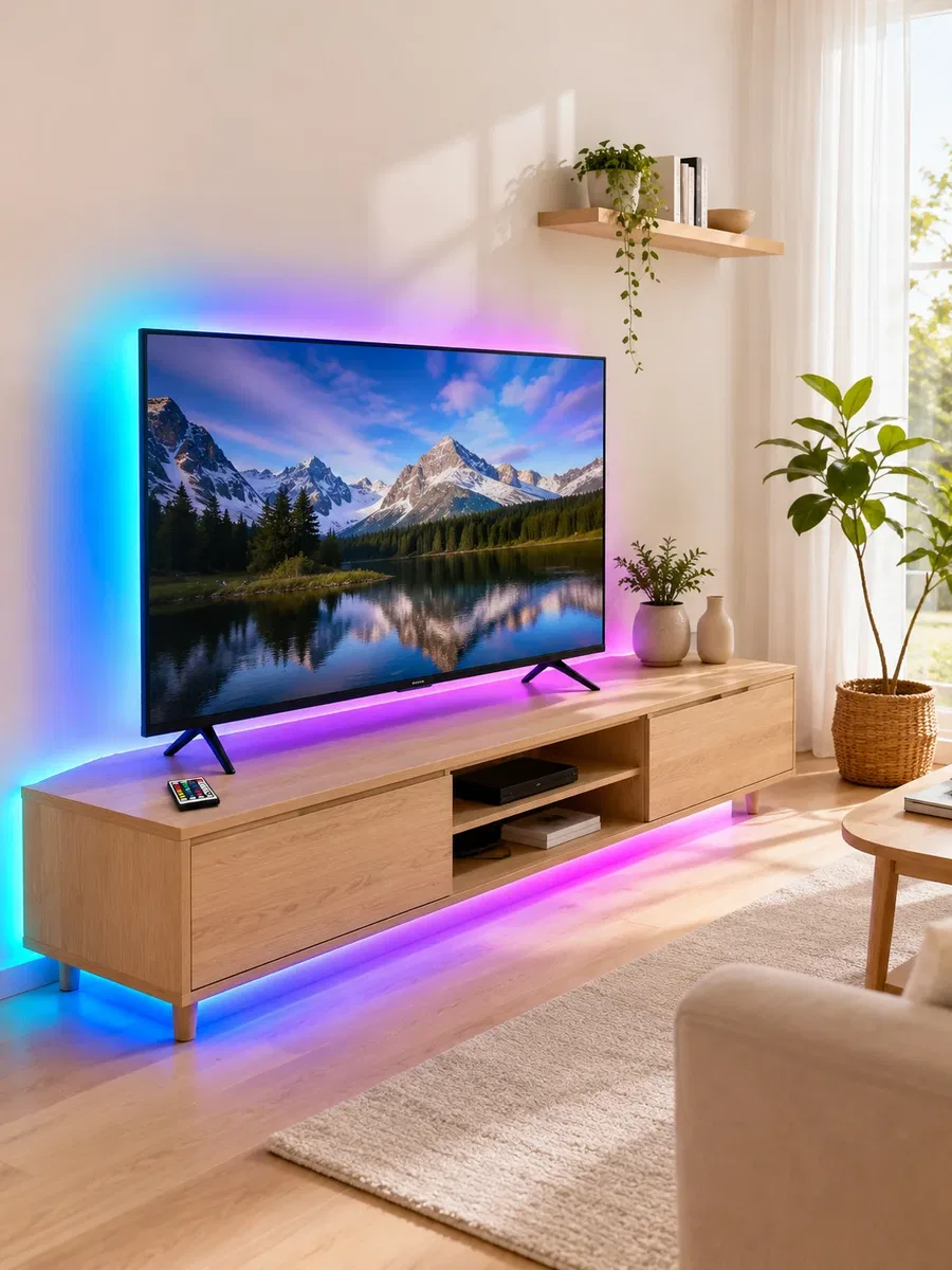 RGB Şerit LED 5 Metre 12V 2835 SMD Kumandalı Renkli Oda ve Ev Aydınlatması görsel 5