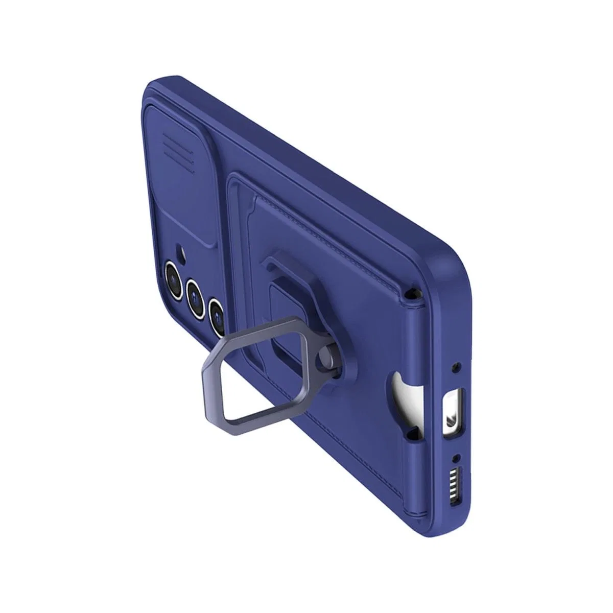 Samsung Galaxy A56 Kılıf Zuma Kartvizitli Yüzüklü Silikon - Lacivert görsel 3