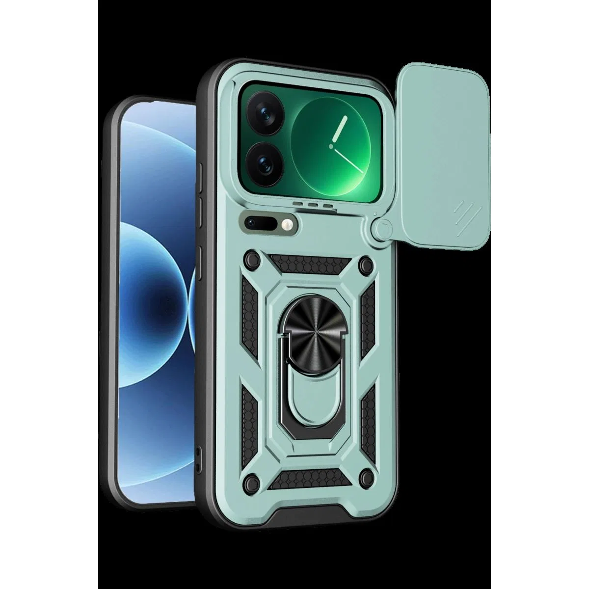 Xiaomi Mi 17 Pro Pars Lens Yüzüklü Silikon - Yeşil