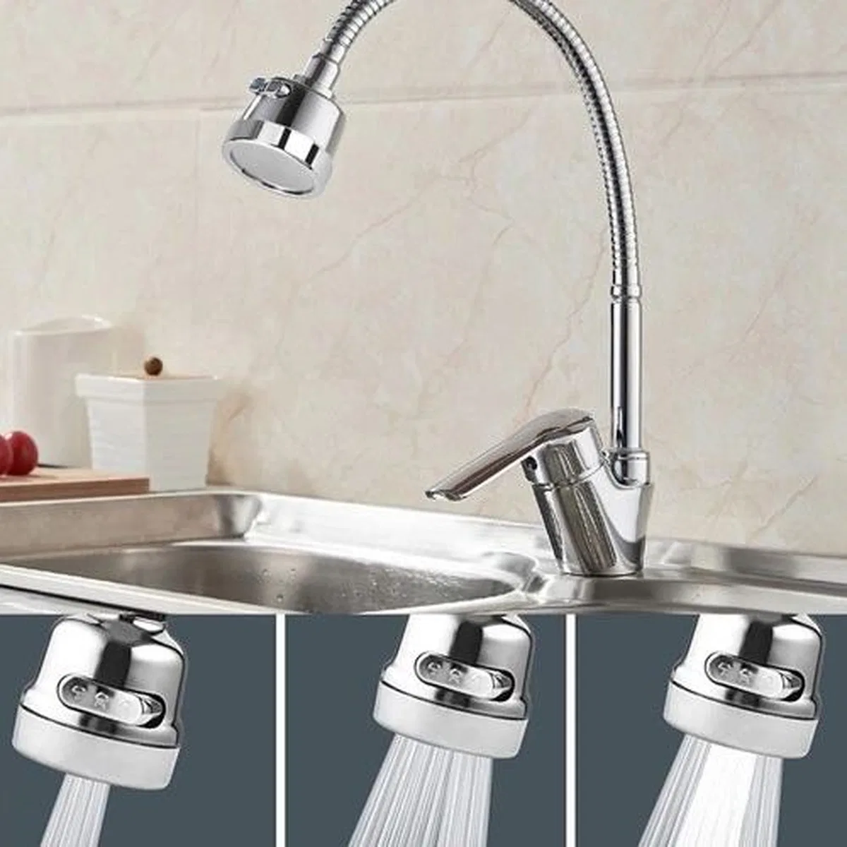 Mix Kuğu Mutfak Evye Batarya 3 Fonksiyonlu Oynar Başlıklı görsel 8