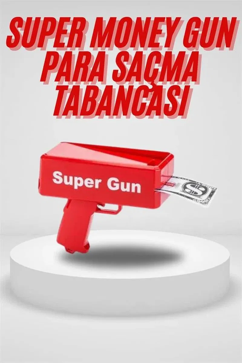 Para Saçma Tabancası Kırmızı Para Fırlatma Oyuncağı Parti Eğlencesi görsel 2
