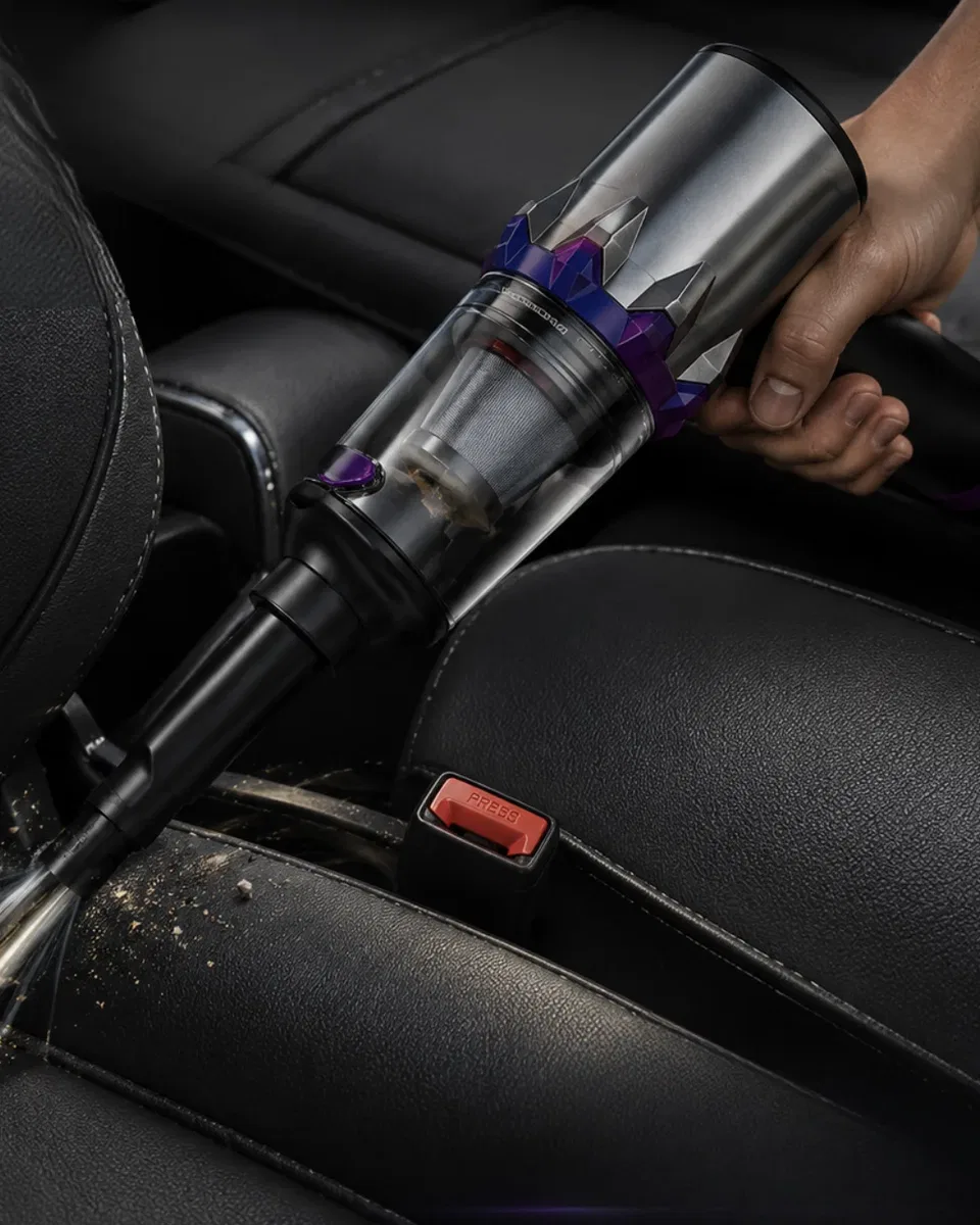 Şarjlı Araç Süpürgesi 22. 000 Pa Turbo Güçlü Metal HEPA Filtreli Oto Süpürge