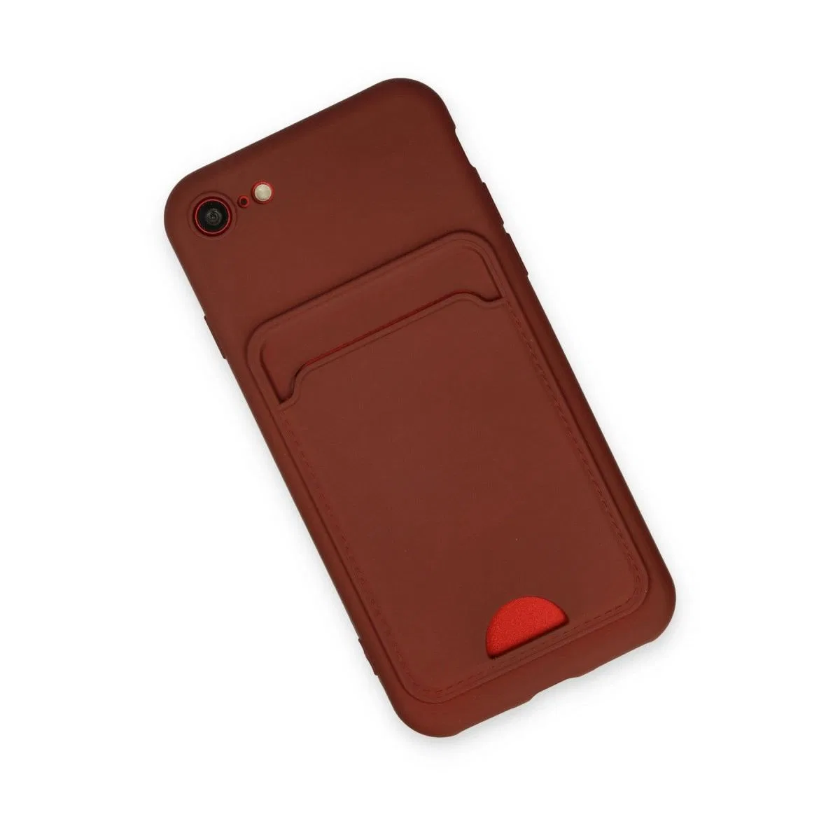 Apple İphone 7 Kılıf Kelvin Kartvizitli Silikon - Bordo görsel 3
