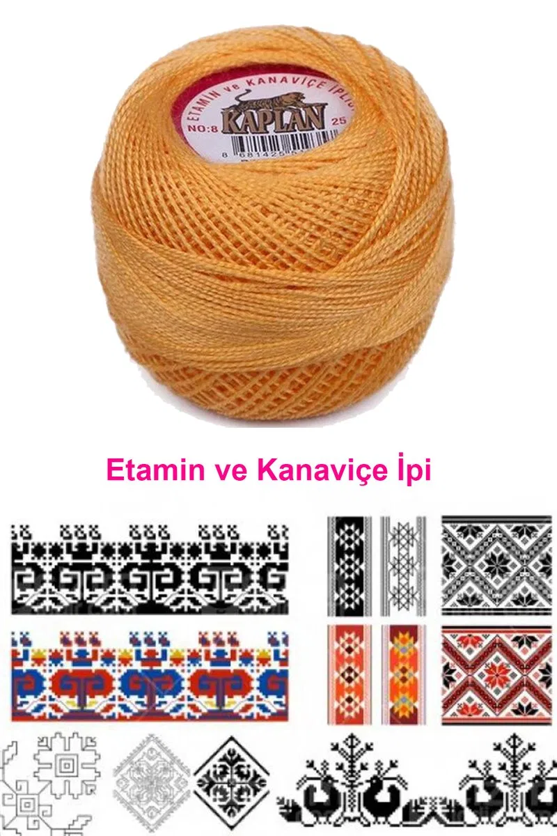Kaplan Etamin Ve Kanaviçe İpi 8 No Kod/Renk: 444 - Royaleks görsel 2