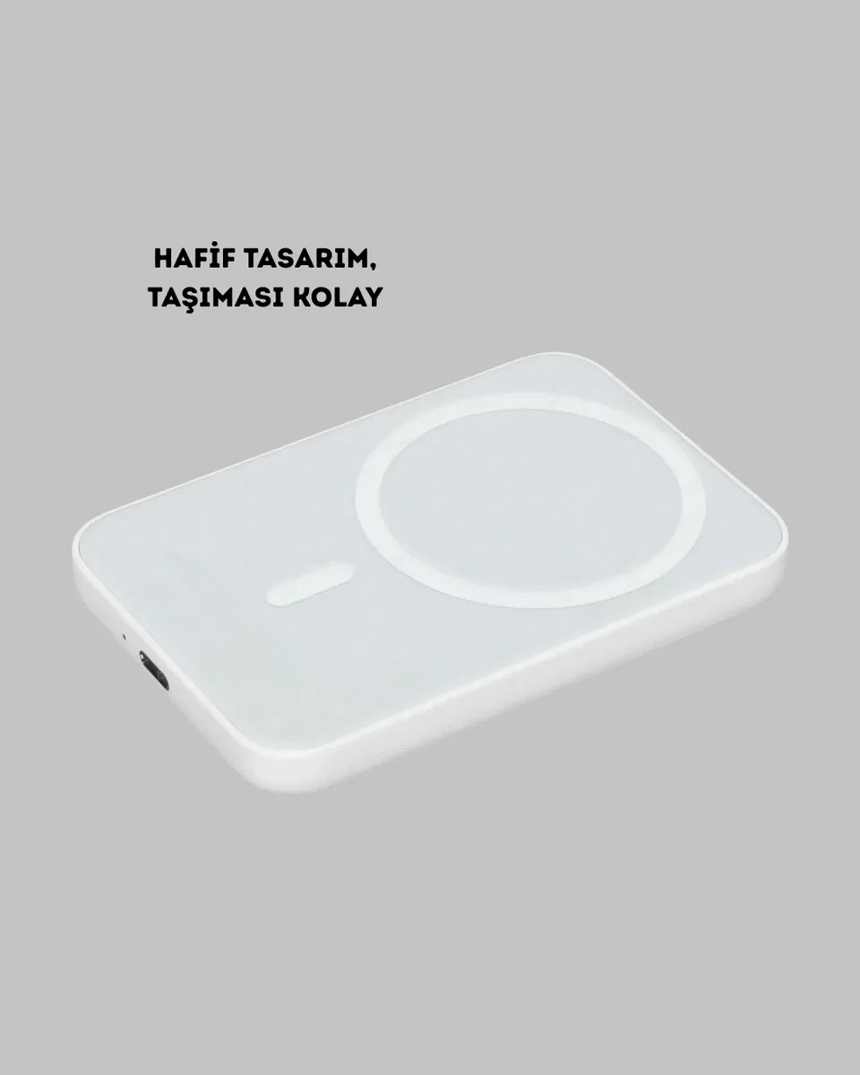 Manyetik Kablosuz Powerbank – iPhone 12/13/14/15 Uyumlu, Hızlı Şarjlı, Ultra Hafif görsel 5
