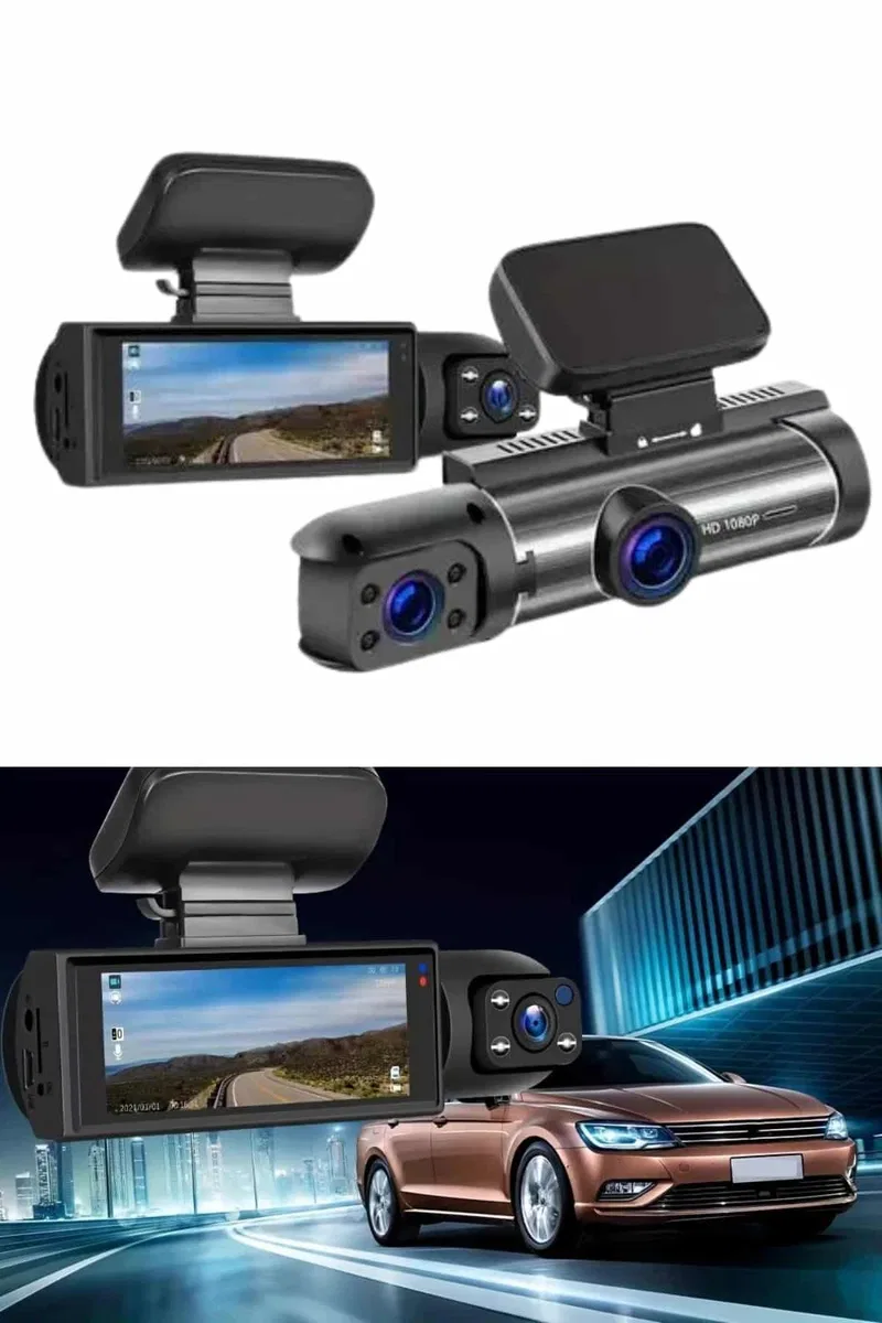 Araç İçi Full Hd Kamera Ön ve Arka Kameralı Ekranlı Araç Kamerası görsel 2