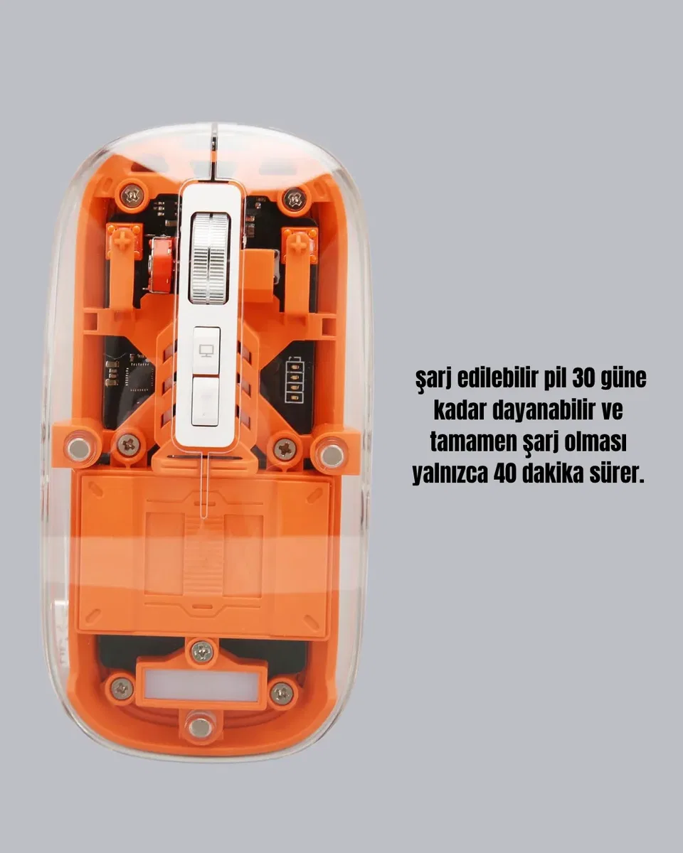 Çift Modlu Fare – USB Alıcılı ve Bluetooth Bağlantılı görsel 3