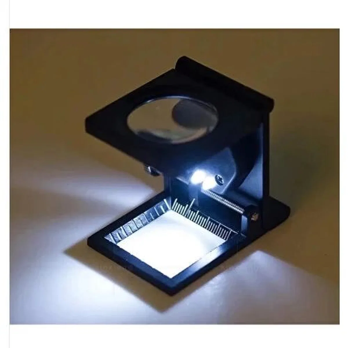 28x28 Mm Katlanır Sayaçlı Metal Lüp, 2 Led Işıklı Büyüteç Tekstil Th9005a görsel 4