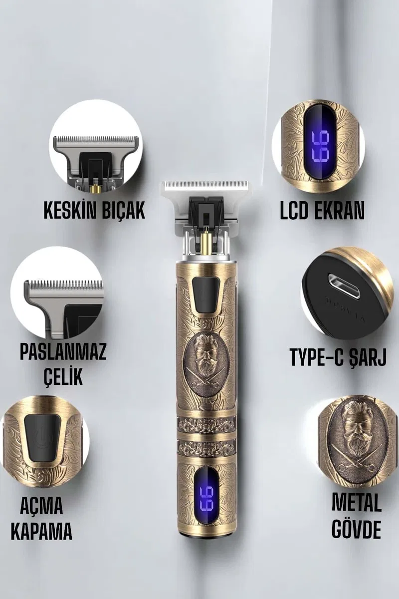 Çizik Tıraş Makinesi Şarjlı Paslanmaz Çelik Bıçaklı Uzun Ömürlü görsel 3
