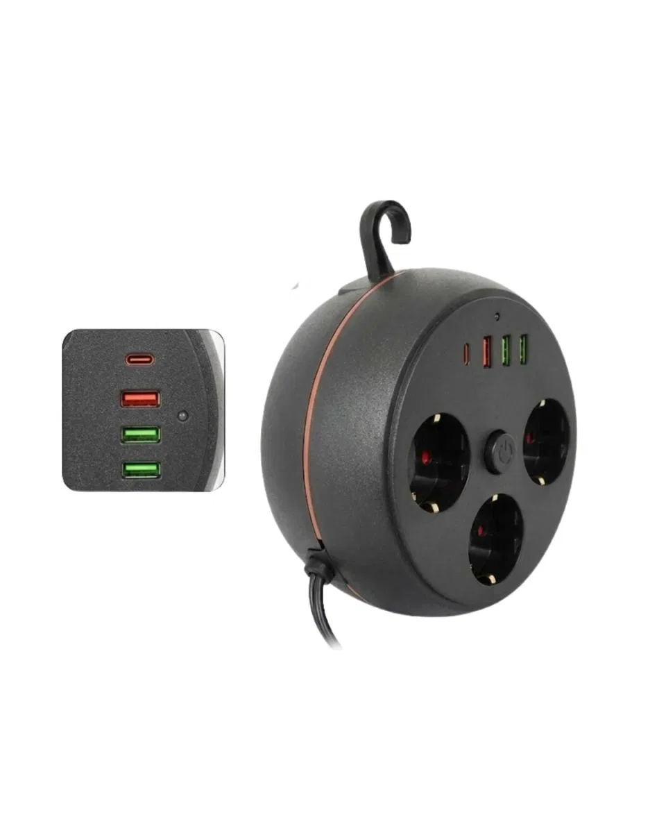 Ev Ofis İçin Çoklu Priz 3 Priz 3 Usb Type C Güvenli Enerji Yönetimi görsel 4