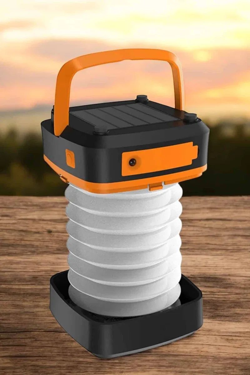 Güneş Enerjili Led Lamba Kamp Lambası Katlanabilir Lamba USB Şarjlı görsel 2