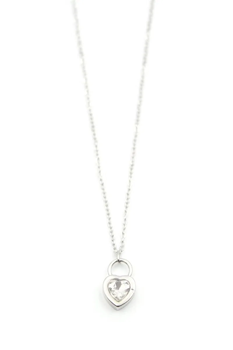 Kalp Kolye - Gümüş görsel 2