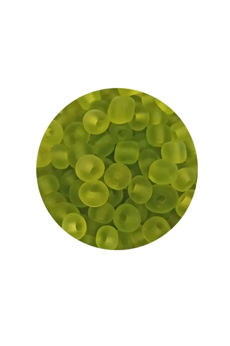 Dökme Cam Kum Boncuk Büyük Boy (6/0) 4 mm - 20 Gram - Şeffaf Mat Yeşil - BNC092 görsel 2