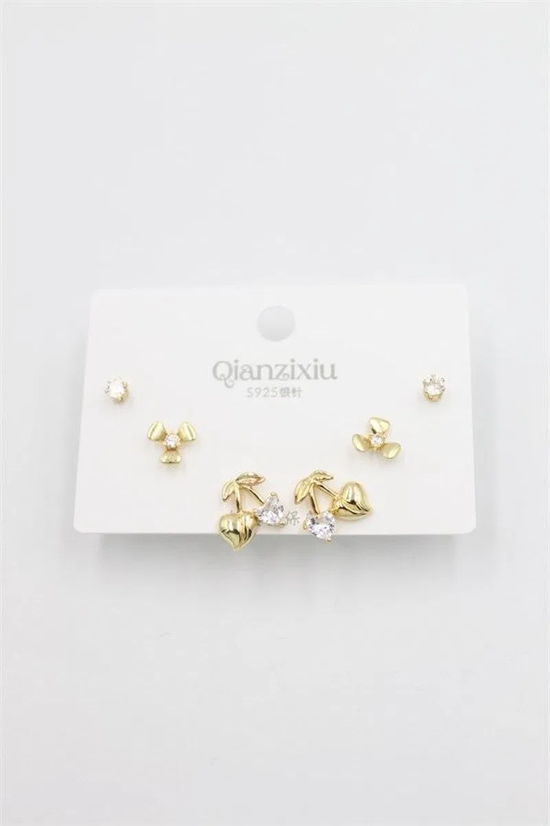 Çoklu Set Küpe - Altın