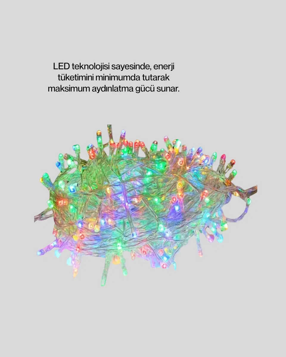 Enerji Tasarruflu Şeffaf Kablo 5 m 50 LED Dekor Işık Yeni Nesil görsel 4