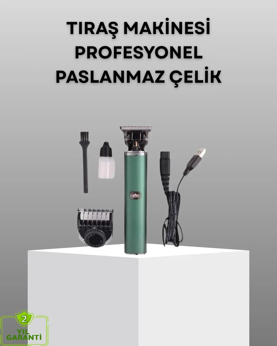 Profesyonel Şarjlı Tıraş Makinesi – 180 Dakika Kullanım, 2. 5 Saat Hızlı Şarj, Evrensel USB Şarj Girişli