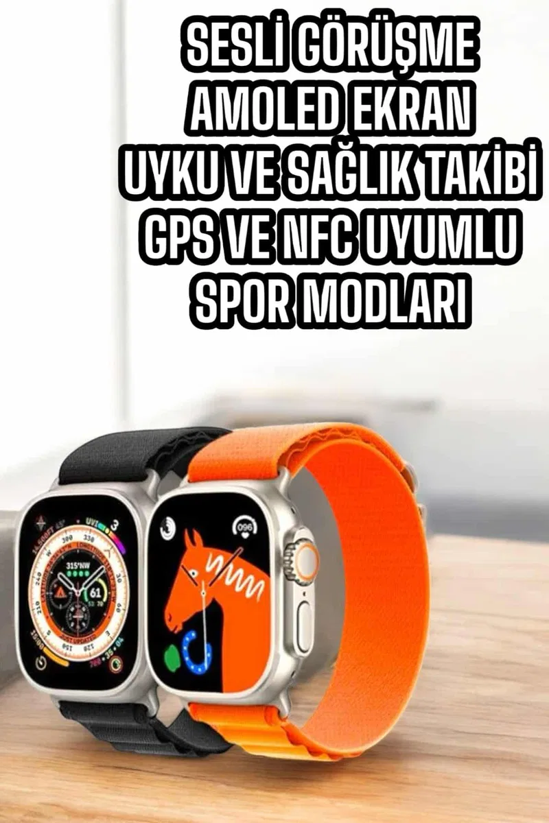 Akıllı Saat Uyku ve Spor Takibi Yeni Nesil Bluetooth Bağlantılı Amoled Ekran görsel 3
