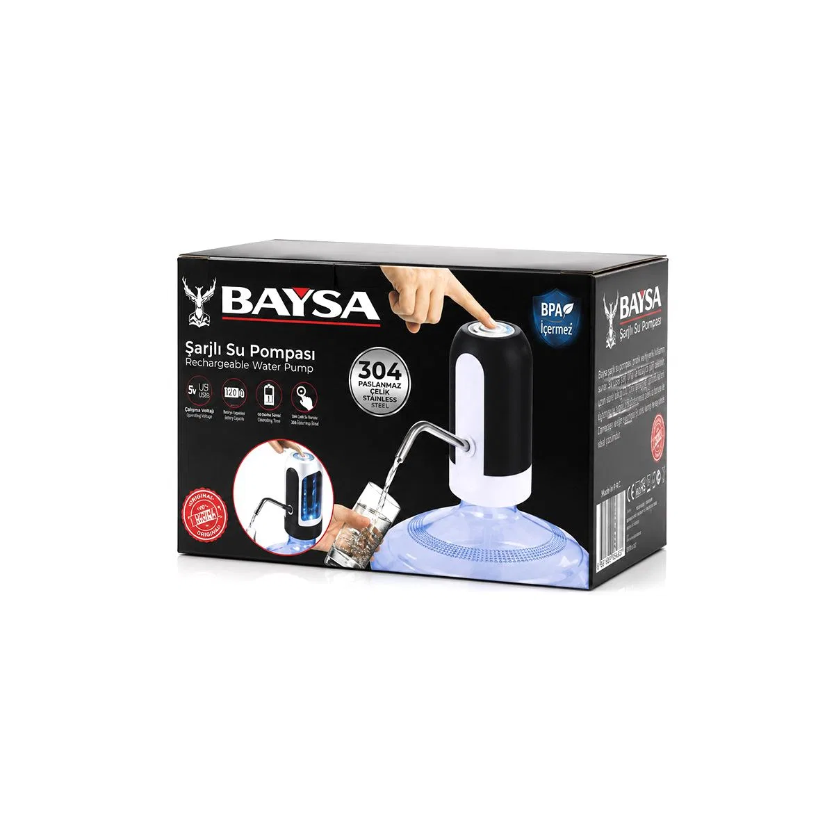 USB Şarjlı Otomatik Damacana Su Pompası 5V 4W görsel 4