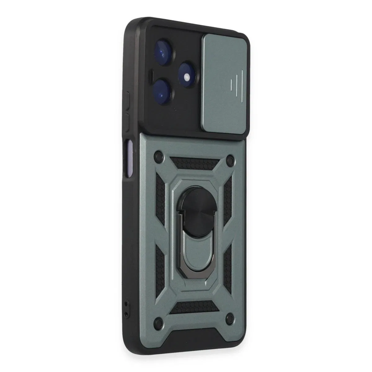 Realme C53 Kılıf Pars Lens Yüzüklü Silikon - Yeşil görsel 2