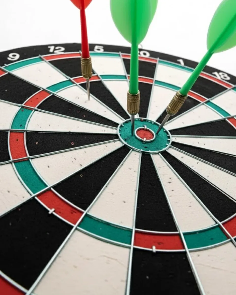 Kaliteli Ahşap 15 İnç Dart Tahtası Kolay Montajlı 4 Ok görsel 5