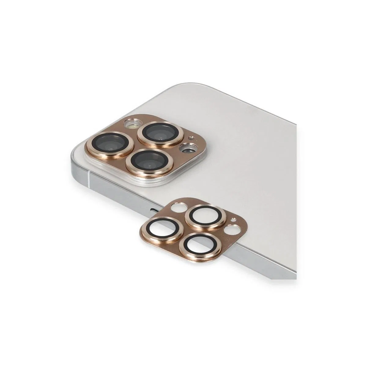 Apple İphone 13 Pro Max Pers Alüminyum Kamera Lens - Gold görsel 3