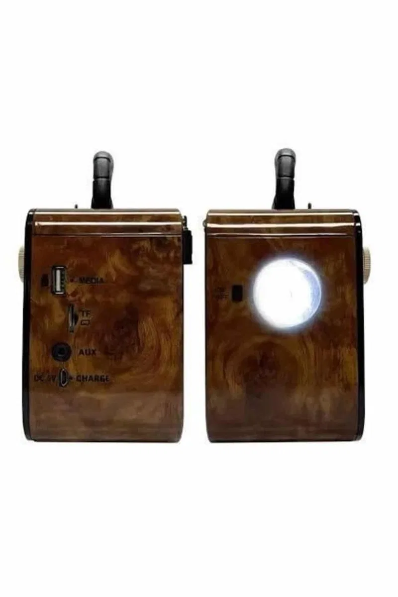 Nostaljik Radyo Bluetooth Bağlantılı Müzik Kutusu Ahşap görsel 4
