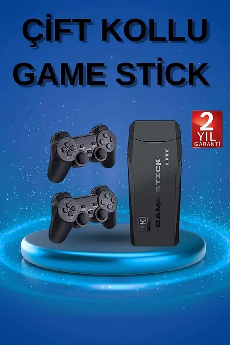 Retro Oyunlar 4k Game Stick 2. 4g Kablosuz Çift Kol 3500 Oyun Atari görsel 2