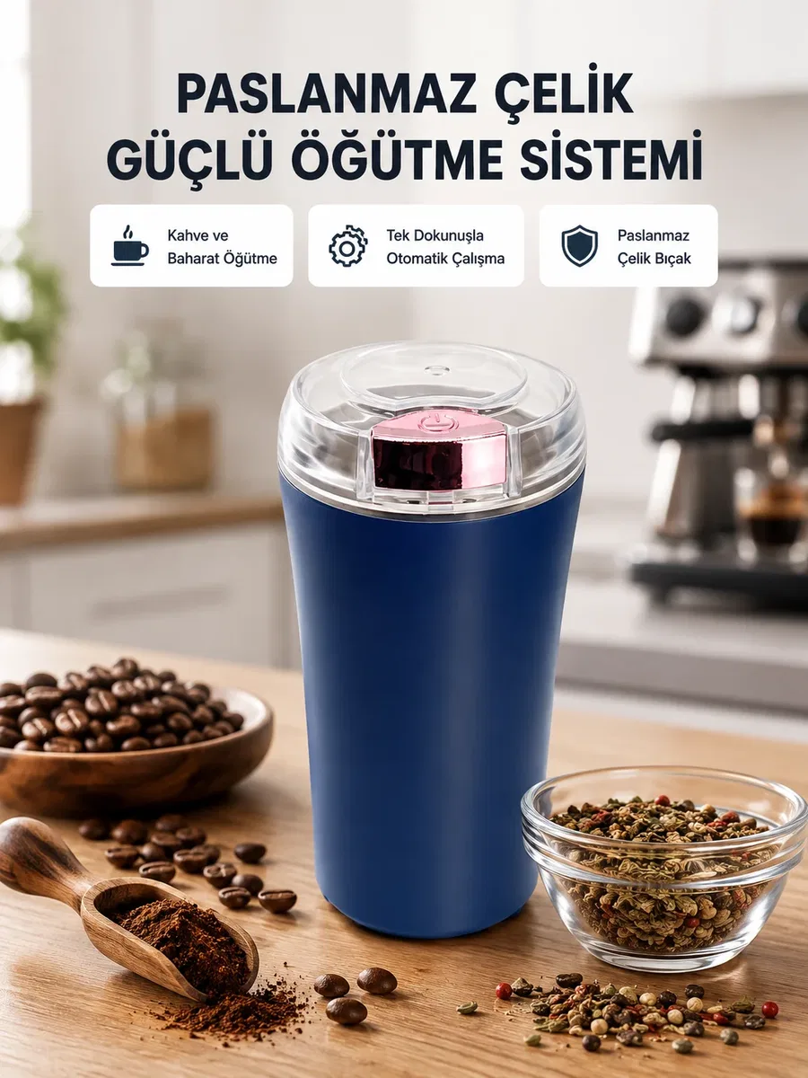 Paslanmaz Çelik Kahve ve Baharat Öğütücü – Otomatik Mekanizma