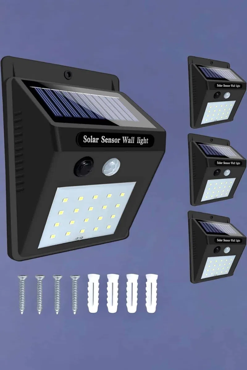 Solar Lamba Giriş, Bahçe Yol Avlu Hareket Sensörlü Led görsel 3