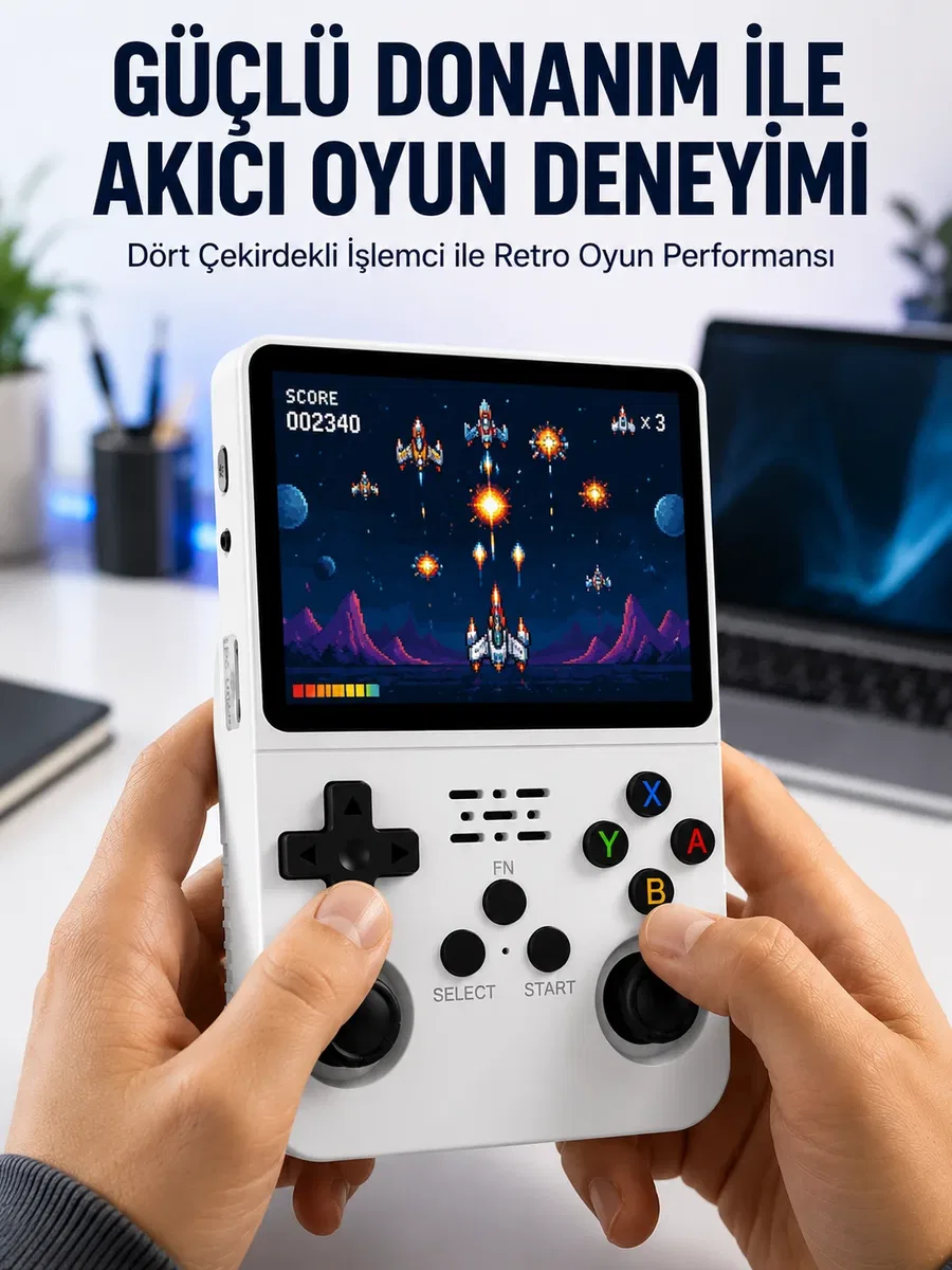Retro El Konsolu 64 GB – 15. 000 Oyun, Geniş Platform Desteği, 3. 5” IPS Ekran Yeni Nesil