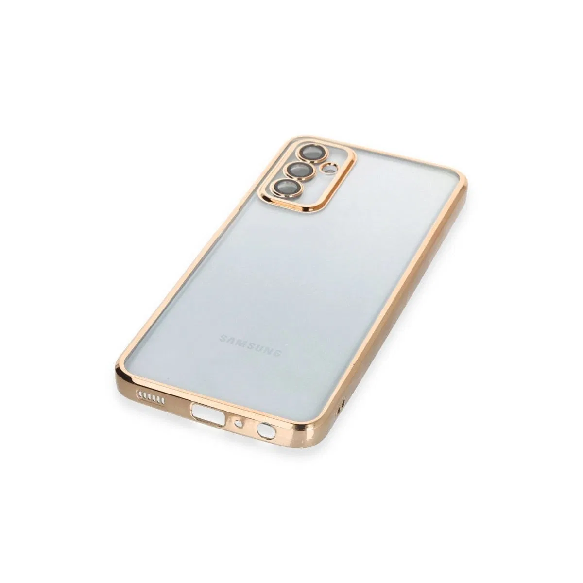 Samsung Galaxy M23 Kılıf Razer Lensli Silikon - Gold görsel 4
