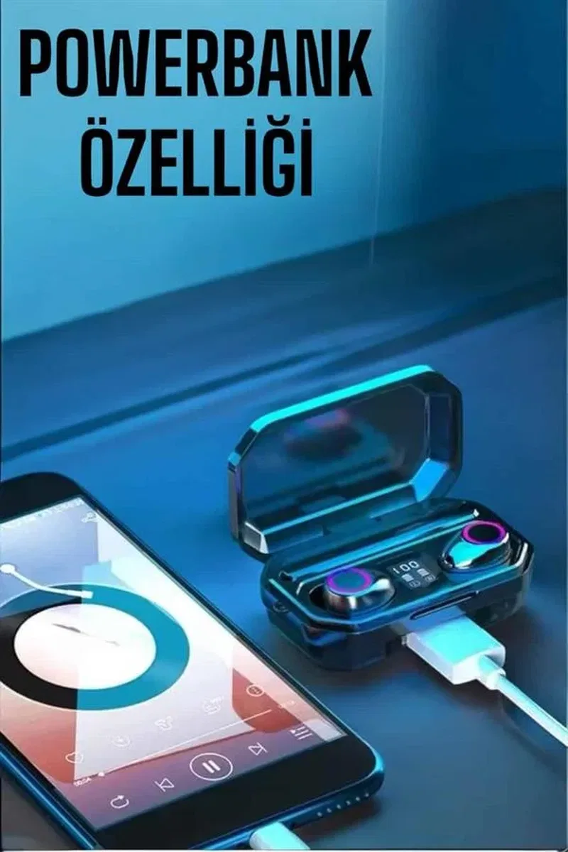 Dijital Göstergeli Bluetooth Bağlantılı Kulaklık Dokunmatik Kontrol görsel 3