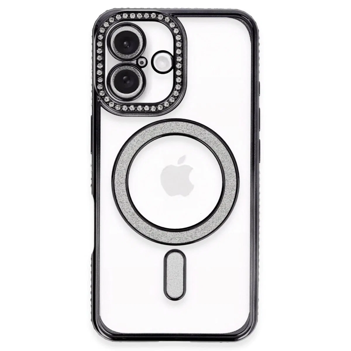 Apple İphone 16 Kılıf Joke Simli Magneticsafe Kılıf - Siyah görsel 2