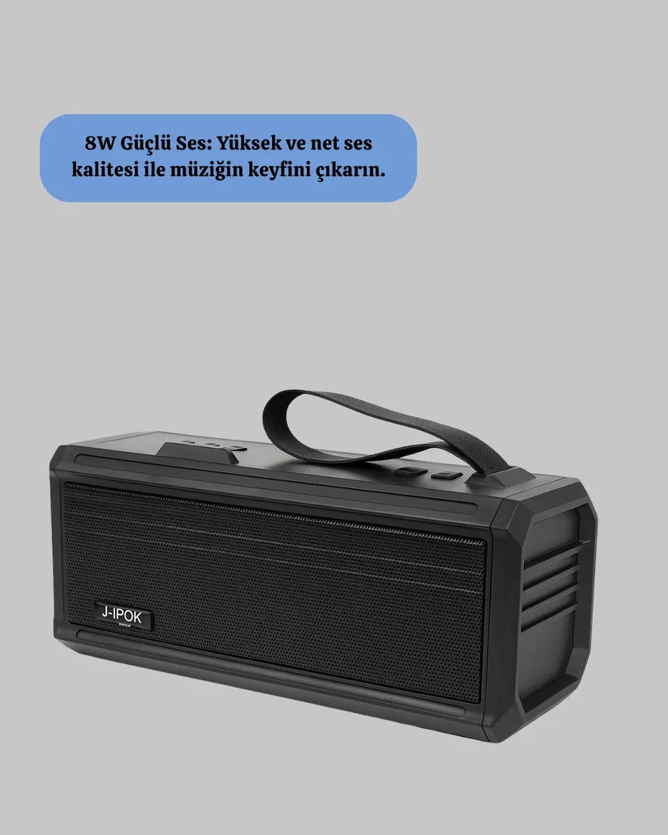 J-IPOX P520 Bluetooth Hoparlör 8W Güçlü Ses Solar Şarj FM Radyo görsel 2