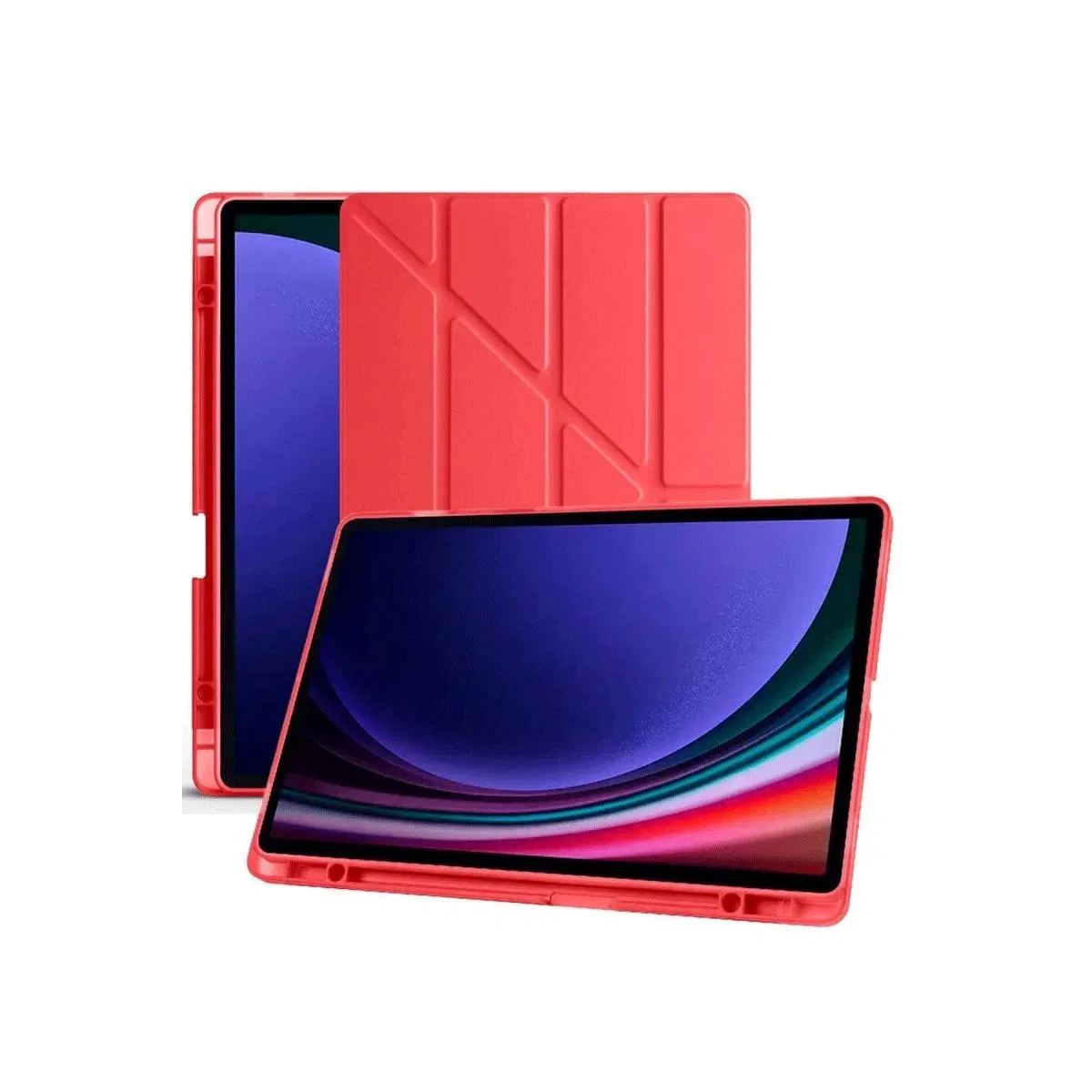 Samsung Galaxy X510 Tab S9 Fe 11 Kılıf Kalemlikli Mars Tablet Kılıfı - Kırmızı görsel 4